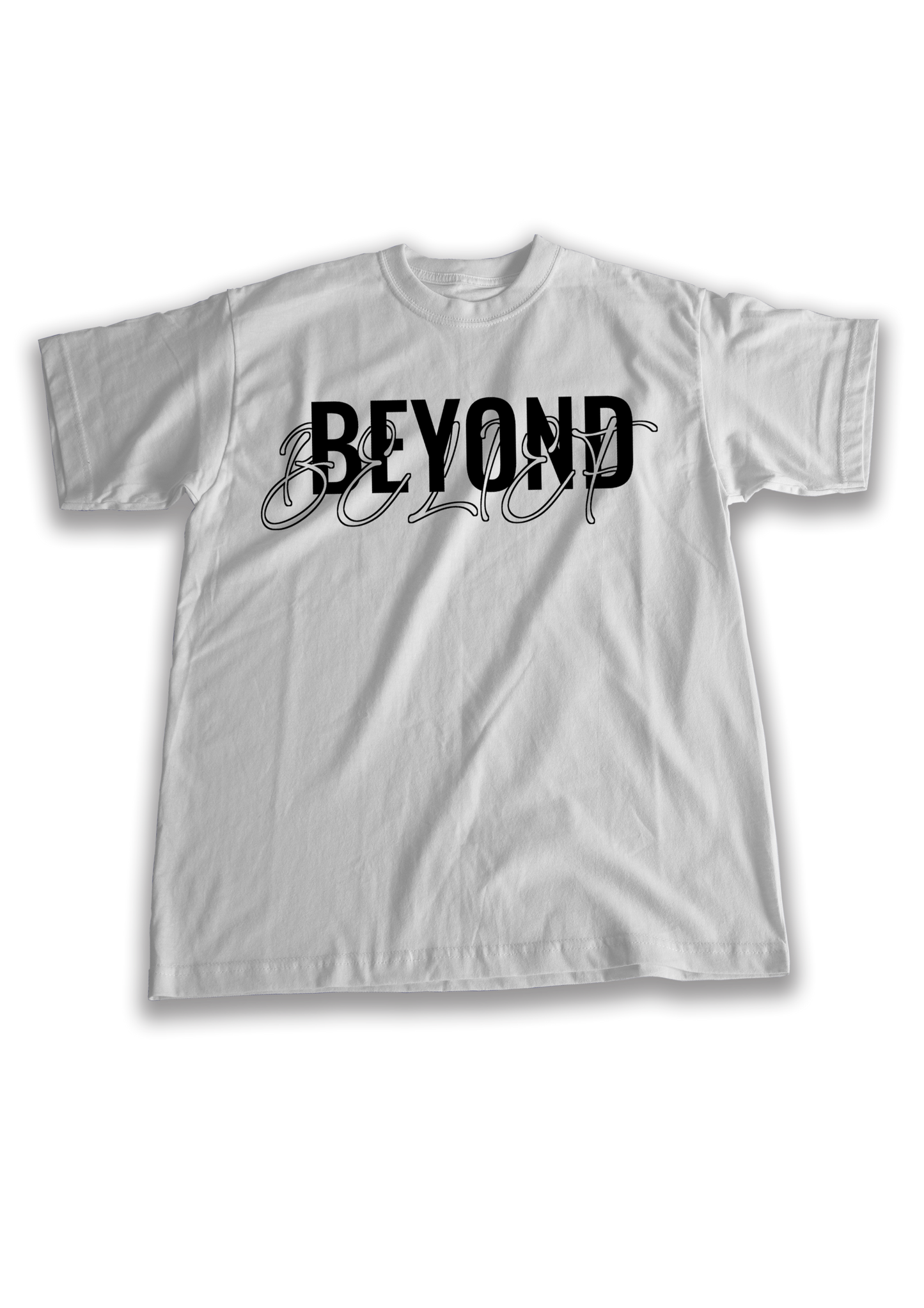 beyond belief logo tee