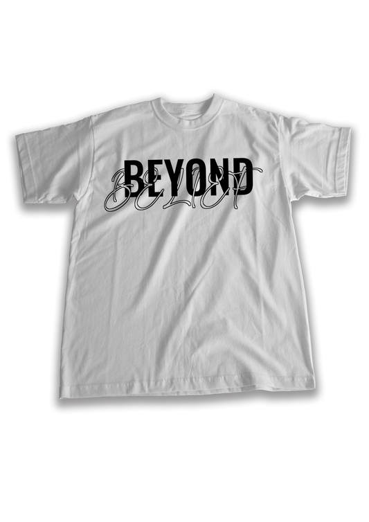beyond belief logo tee